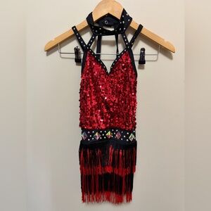Weissman Red and Black Sequin Kids Costume